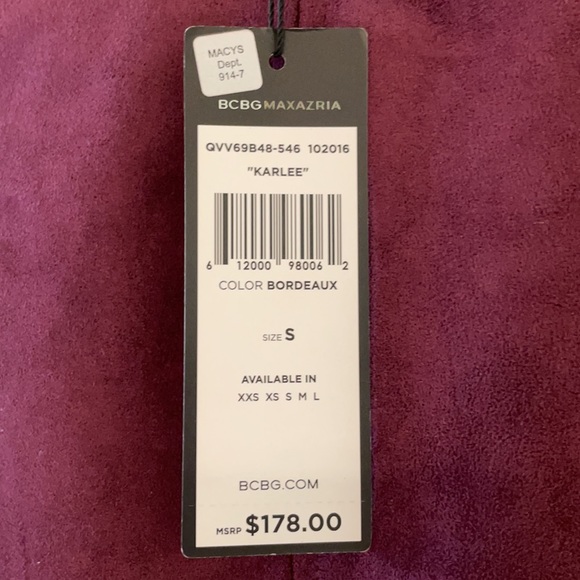 BCBG | Maroon Suede Mini Dress (S) - Picture 4 of 5
